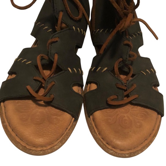 BORN - Women's Nea Navy Nubuck Leather Gladiator‎ Sandals - Size 8 - Picture 3 of 12